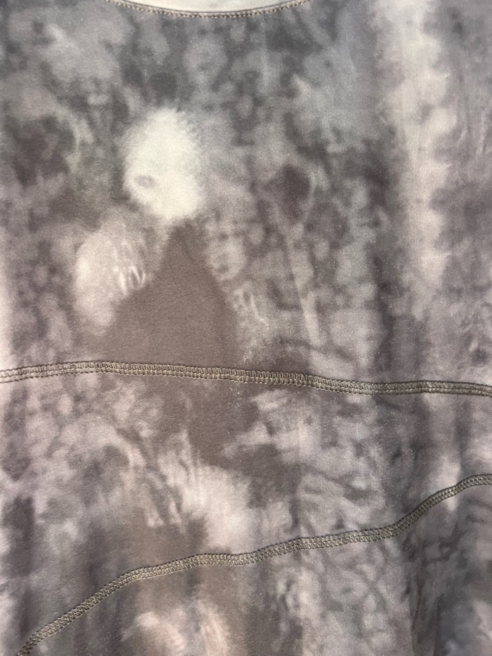 Women's Gray Tie-Dye Long Sleeve Scoop Neck workout Top - Picture 2 of 4